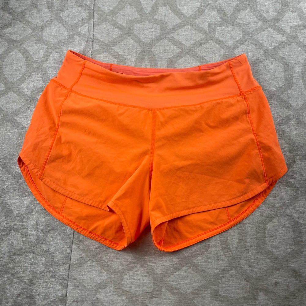 Lululemon Speed Up Short Women 6 Orange Low-Rise Lined 2.5" Running W7AVRT